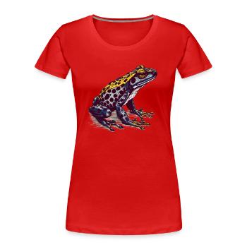 Der giftige Pfeilgiftfrosch lebt in den Tropen - Frauen Premium Bio T-Shirt - Rot - Vorne - Mia (176cm)