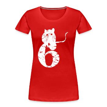 PUNKROCK rats nr. 6 - Look d’occasion - souris - rat - T-shirt bio Premium Femme - rouge - Devant - Mia (176cm)