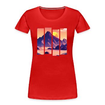 Randonnée en montagne Randonnées Randonnées en montagne Randonnées en montagne Randonneurs en montagne - T-shirt bio Premium Femme - rouge - Devant - Mia (176cm)