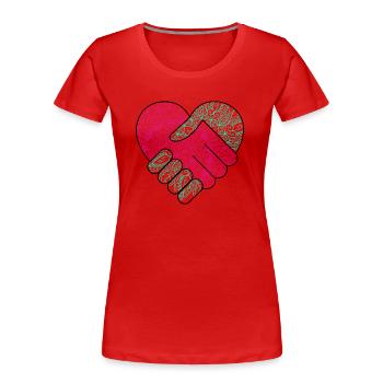Peace - Women's Premium Organic T-Shirt - red - Front - Mia (176cm)