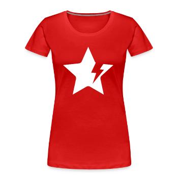 Etoile lightning - T-shirt bio Premium Femme - rouge - Devant - Mia (176cm)