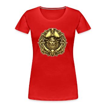 pirate - T-shirt bio Premium Femme - rouge - Devant - Mia (176cm)