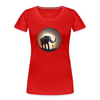 éléphant, cercle, or, aquarelle, ornement - T-shirt bio Premium Femme - rouge - Devant - Mia (176cm)