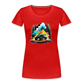 quad et tout terrain - T-shirt bio Premium Femme - rouge - Devant - Mia (176cm)