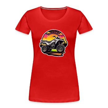 quad et tout terrain - T-shirt bio Premium Femme - rouge - Devant - Mia (176cm)