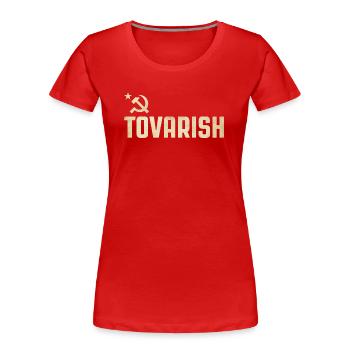 Tovarish - T-shirt bio Premium Femme - rouge - Devant - Mia (176cm)