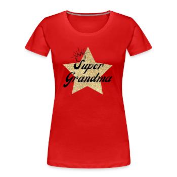 Super Grandma Star - Granny Gift - Women's Premium Organic T-Shirt - red - Front - Mia (176cm)