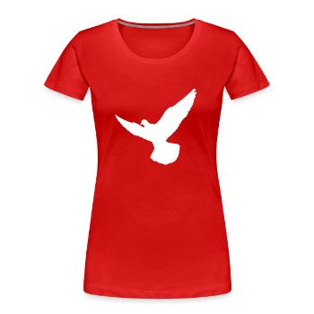 Friedenstaube - Frauen Premium Bio T-Shirt - Rot - Vorne - Mia (176cm)