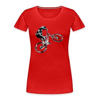 Downhill mountain biking - Women's Premium Organic T-Shirt - red - Front - Mia (176cm)