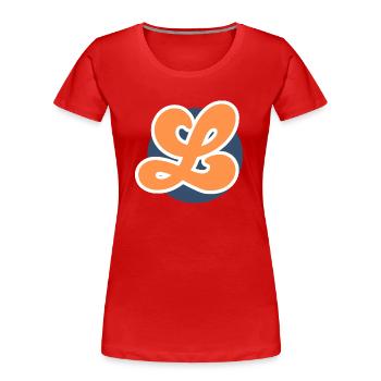 Lettre l orange sport - T-shirt bio Premium Femme - rouge - Devant - Mia (176cm)
