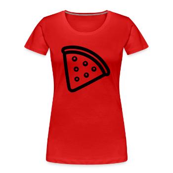 part de pizza - T-shirt bio Premium Femme - rouge - Devant - Mia (176cm)
