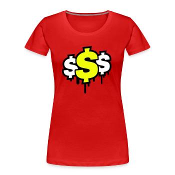 dollar symbol - Frauen Premium Bio T-Shirt - Rot - Vorne - Mia (176cm)
