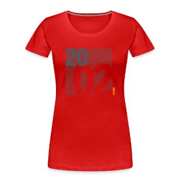 Made in 2002 Retro Modernist Design Birthday Gift - Women's Premium Organic T-Shirt - red - Front - Mia (176cm)