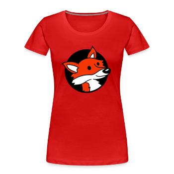 trou de renard roux renard sauvage animal peeps visage tête - T-shirt bio Premium Femme - rouge - Devant - Mia (176cm)