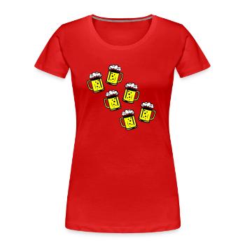 Icône de chope de bière - T-shirt bio Premium Femme - rouge - Devant - Mia (176cm)