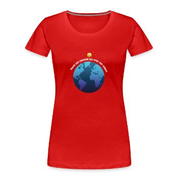 Peace Freedom All Over The World. - Frauen Premium Bio T-Shirt - Rot - Vorne - Mia (176cm)