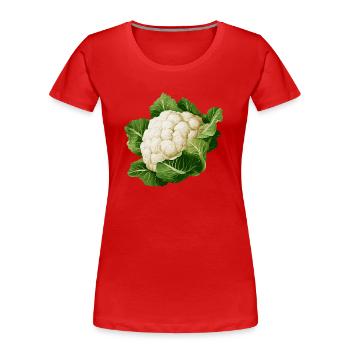 Blumenkohl - Frauen Premium Bio T-Shirt - Rot - Vorne - Mia (176cm)