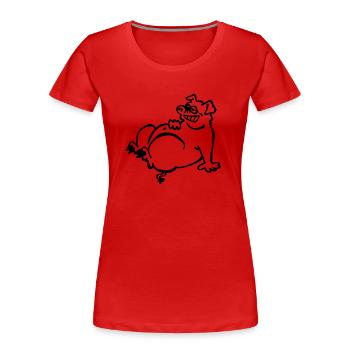Porc paresseux - T-shirt bio Premium Femme - rouge - Devant - Mia (176cm)