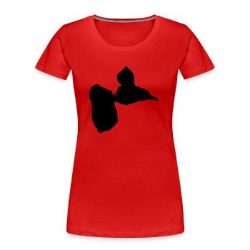 GWADA 9.12 - T-shirt bio Premium Femme - rouge - Devant - Mia (176cm)