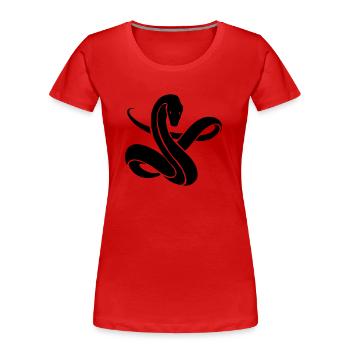 Snake - Frauen Premium Bio T-Shirt - Rot - Vorne - Mia (176cm)