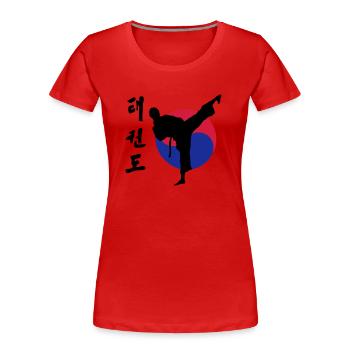 Taekwondo - Frauen Premium Bio T-Shirt - Rot - Vorne - Mia (176cm)