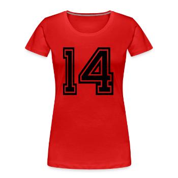 14 - Frauen Premium Bio T-Shirt - Rot - Vorne - Mia (176cm)