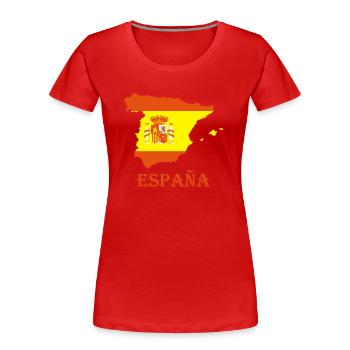 España - Women's Premium Organic T-Shirt - red - Front - Mia (176cm)