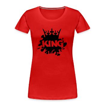 king - Frauen Premium Bio T-Shirt - Rot - Vorne - Mia (176cm)