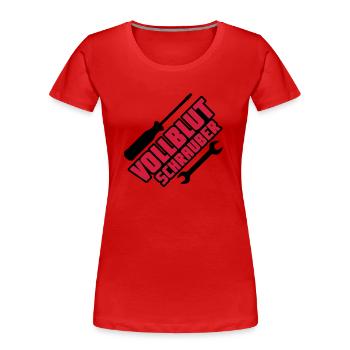 Vollblutschrauber - Frauen Premium Bio T-Shirt - Rot - Vorne - Mia (176cm)