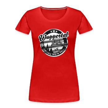 Wuppertal - genau mein Fall! - Frauen Premium Bio T-Shirt - Rot - Vorne - Mia (176cm)