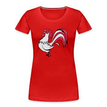 Cock crow bird - Women's Premium Organic T-Shirt - red - Front - Mia (176cm)
