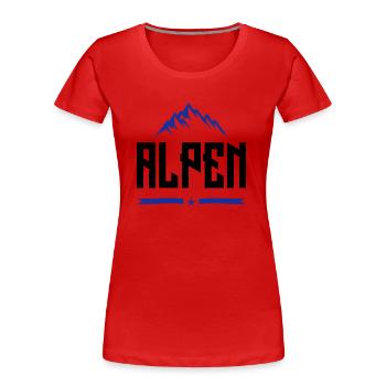 alpen design - Frauen Premium Bio T-Shirt - Rot - Vorne - Mia (176cm)