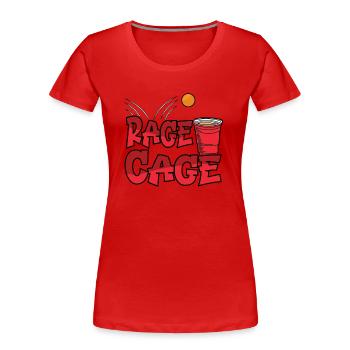 Rage Cage Trinken Alkohol Party Trinkspiel - Frauen Premium Bio T-Shirt - Rot - Vorne - Mia (176cm)