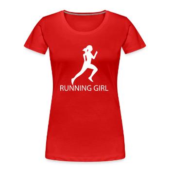 Triathlon Natation Bike Run - T-shirt bio Premium Femme - rouge - Devant - Mia (176cm)