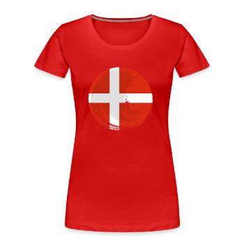 Denmark Flag Scandinavia Danish Flag Travel - Women's Premium Organic T-Shirt - red - Front - Mia (176cm)