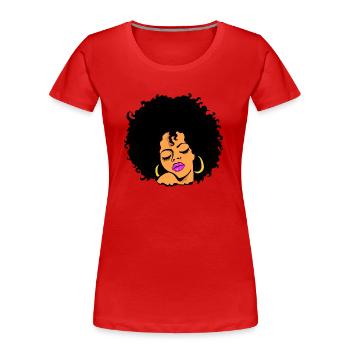 black lady african style gift for her - T-shirt bio Premium Femme - rouge - Devant - Mia (176cm)