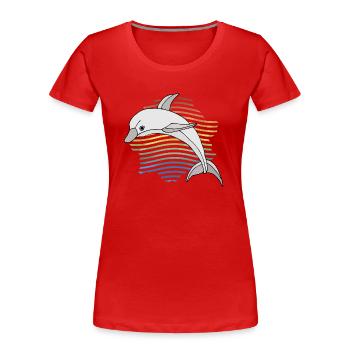 Dolphin - Women's Premium Organic T-Shirt - red - Front - Mia (176cm)