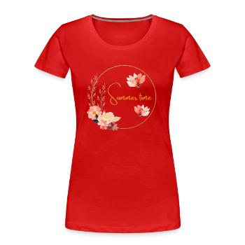 Summer time - T-shirt bio Premium Femme - rouge - Devant - Mia (176cm)