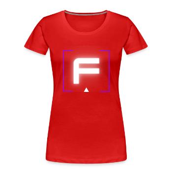 Lettre « F » - T-shirt bio Premium Femme - rouge - Devant - Mia (176cm)
