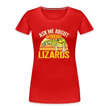 Leopardgecko Eidechse Reptilien Herpetologe - Frauen Premium Bio T-Shirt - Rot - Vorne - Mia (176cm)