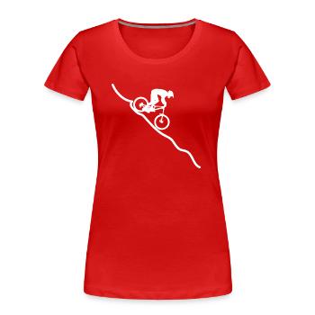 Mountainbiker Fahrrad Radsport - Frauen Premium Bio T-Shirt - Rot - Vorne - Mia (176cm)