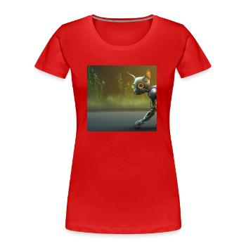 Robocat - Women's Premium Organic T-Shirt - red - Front - Mia (176cm)