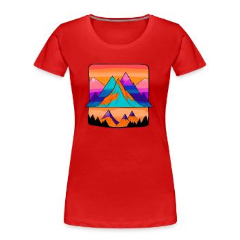 Collines sur collines - T-shirt bio Premium Femme - rouge - Devant - Mia (176cm)