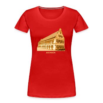 Aichach Town Hall Swabia Bavaria - Women's Premium Organic T-Shirt - red - Front - Mia (176cm)
