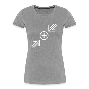 arrow - Women's Premium Organic T-Shirt - navy - Front - Mia (176cm)