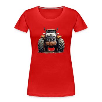 Les tracteurs disposent d’une technologie de pointe - T-shirt bio Premium Femme - rouge - Devant - Mia (176cm)