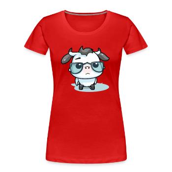Milta the cow - Women's Premium Organic T-Shirt - red - Front - Mia (176cm)