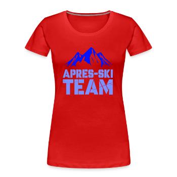 Montagnes Après Ski - T-shirt bio Premium Femme - rouge - Devant - Mia (176cm)
