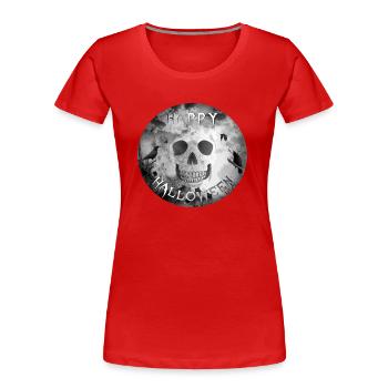 Halloween Skull Crows - T-shirt bio Premium Femme - rouge - Devant - Mia (176cm)