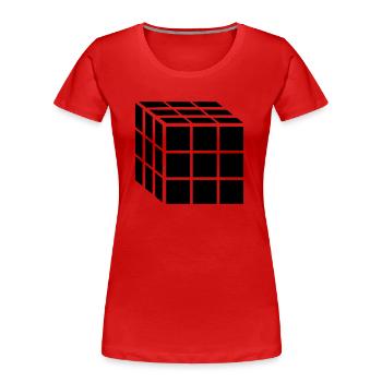 3x3 Block Cube - Women's Premium Organic T-Shirt - red - Front - Mia (176cm)